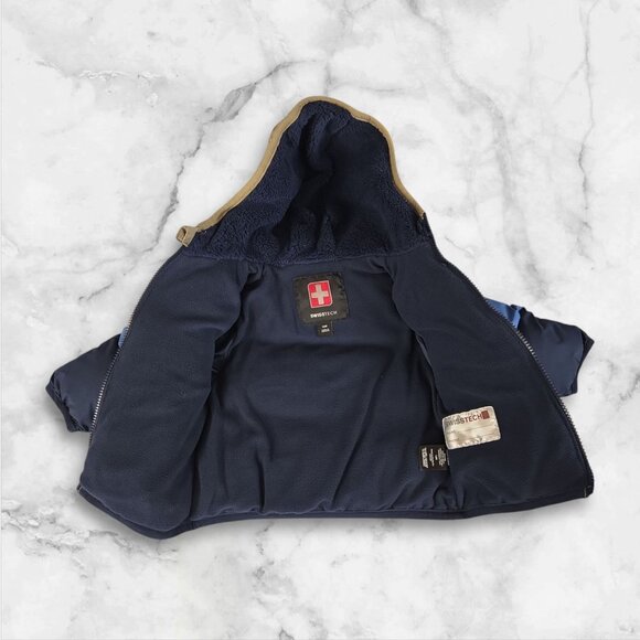 NWT Swiss Tech Toddler Heavyweight Puffer Jacket, Size 12M / Blue Multicolored - Picture 4 of 9